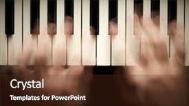  Presentation with piano - PPT layouts enhanced with hit music - hands playing piano motion blur background and a tawny brown colored foreground
