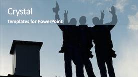  Presentation with building construction - Audience pleasing presentation consisting of hit nail - building roof construction site teamwork backdrop and a seafoam green colored foreground