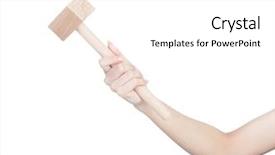  Presentation with kitchen - Amazing presentation design having hit nail - female hand holding kitchen hammer backdrop and a white colored foreground