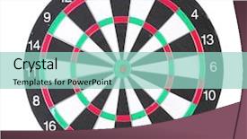  Presentation with hit target - Theme consisting of hit target - dart board isolated on white background and a mint green colored foreground