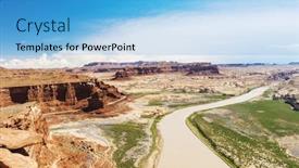  Presentation with river flowing - Amazing PPT layouts having hite-overlook-on-route-ut backdrop and a light blue colored foreground