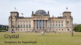  Presentation with german - Audience pleasing slides consisting of hitler - german reichstag in berlin backdrop and a yellow colored foreground