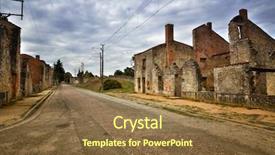  Presentation with preserved - Audience pleasing PPT theme consisting of hitler - village of oradour sur glane backdrop and a tawny brown colored foreground