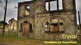  Presentation with preserved - Cool new slide deck with hitler - village of oradour sur glane backdrop and a tawny brown colored foreground
