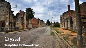  Presentation with france - Beautiful PPT theme featuring hitler - village of oradour sur glane backdrop and a gray colored foreground