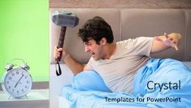  Presentation with obstructive sleep apnea - Presentation theme enhanced with hits miss - man having trouble with his background and a light blue colored foreground