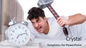  Presentation with insomnia - Amazing presentation having hits miss - man in bed suffering backdrop and a  colored foreground