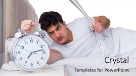  Presentation with insomnia - Slide deck featuring hits miss - man in bed suffering background and a  colored foreground