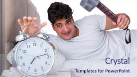  Presentation with insomnia - Presentation theme with hits miss - man in bed suffering background and a  colored foreground