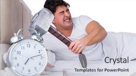  Presentation with insomnia - Cool new PPT layouts with hits miss - man in bed suffering backdrop and a  colored foreground