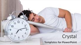  Presentation with insomnia - Amazing theme having hits miss - man in bed suffering backdrop and a sky blue colored foreground