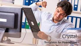  Presentation with busy work - Beautiful slides featuring hits miss - overloaded busy employee with too backdrop and a  colored foreground