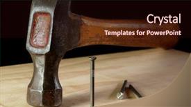  Presentation with nails - PPT theme enhanced with hits miss - vintage hammer with nails background and a  colored foreground