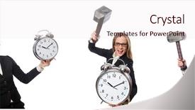  Presentation with octopus on isolated white - Theme having hits miss - young businesswoman isolated on white background and a sky blue colored foreground