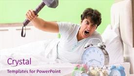  Presentation with special education young adult man - Slide set with hits miss - young man having trouble waking background and a sky blue colored foreground