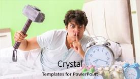  Presentation with adolescent trouble - Colorful slides enhanced with hits miss - young man having trouble waking backdrop and a sky blue colored foreground