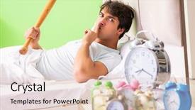  Presentation with children trouble - Presentation theme enhanced with hits miss - young man having trouble waking background and a lemonade colored foreground