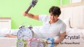  Presentation with children trouble - PPT layouts featuring hits miss - young man having trouble waking background and a soft green colored foreground