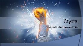  Presentation with fire - Audience pleasing presentation consisting of hits strongly and makes fire backdrop and a  colored foreground