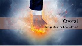  Presentation with fire - Slide set with hits strongly and makes fire background and a  colored foreground