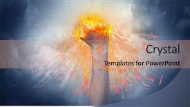  Presentation with fire - PPT theme enhanced with hits strongly and makes fire background and a  colored foreground