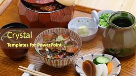  Presentation with rice - Slides with hitsumabushi-is-a-japanese-nagoya background and a tawny brown colored foreground