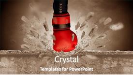  Presentation with hits miss fingering images - Presentation design enhanced with hitting - big hand hits intense background and a  colored foreground