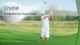  Presentation with red leather cricket ball hitting - Presentation theme consisting of hitting a flying golf ball background and a sky blue colored foreground