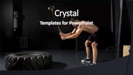  Presentation with tire - Presentation design featuring hitting wheel tire with hammer background and a  colored foreground
