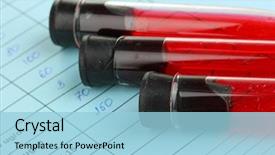  Presentation with hiv test - Cool new presentation theme with hiv aids - blood in test tubes backdrop and a light blue colored foreground