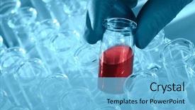  Presentation with hiv test - Amazing slides having hiv aids - close up of gloved hand backdrop and a light blue colored foreground