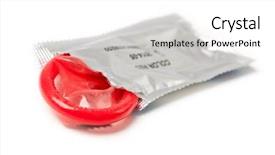  Presentation with condom - Amazing slide deck having hiv aids - color condom on white background backdrop and a white colored foreground