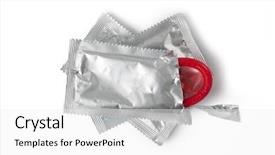  Presentation with condom - Presentation theme having hiv aids - color condom on white background background and a white colored foreground