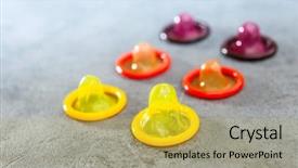  Presentation with condoms - Amazing slides having hiv aids - concept for healthcare - close backdrop and a yellow colored foreground