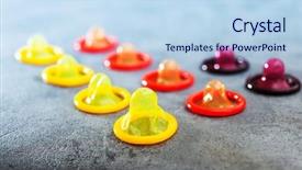  Presentation with condoms - Amazing theme having hiv aids - concept for healthcare - close backdrop and a light blue colored foreground