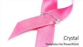  Presentation with pink ribbon - Colorful slide set enhanced with hiv aids - pink ribbon sign isolated backdrop and a lemonade colored foreground