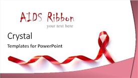  Presentation with red ribbon hiv - Colorful slide deck enhanced with hiv aids - red support ribbon on white backdrop and a white colored foreground