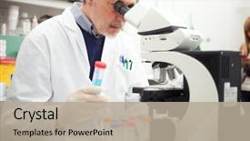  Presentation with laboratory - Cool new presentation theme with hiv aids - scientist at work backdrop and a mint green colored foreground