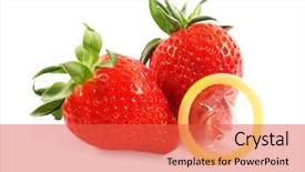  Presentation with condom sex - Amazing PPT layouts having hiv aids - strawberries with condom on white backdrop and a red colored foreground