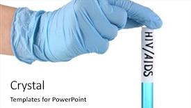  Presentation with hiv test - Amazing PPT theme having hiv aids - test tube labeled hivaids isolated backdrop and a white colored foreground