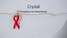  Presentation with hiv ribbon - Amazing presentation design having hiv children - close-up of red ribbon hanging backdrop and a light gray colored foreground