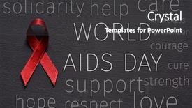  Presentation with world aids day - PPT theme consisting of hiv positive - red ribbon for the fight background and a dark gray colored foreground