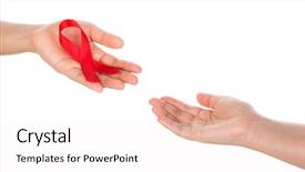  Presentation with hiv - Presentation with hiv treatment - aids ribbon in hand isolated background and a  colored foreground