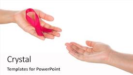  Presentation with hiv ribbon - Presentation design enhanced with hiv treatment - aids ribbon in hand isolated background and a white colored foreground