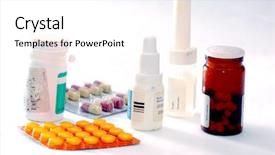  Presentation with medicines - Beautiful slide deck featuring hiv treatment - medicines and drugs - health backdrop and a white colored foreground