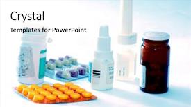  Presentation with medicines - PPT theme with hiv treatment - medicines and drugs - health background and a white colored foreground