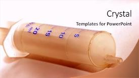  Presentation with syringe - Cool new presentation design with hiv treatment - syringe close up ready backdrop and a  colored foreground