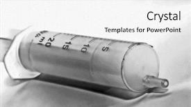  Presentation with vials science syringe vaccination - Slide deck enhanced with hiv treatment - syringe close up ready background and a white colored foreground