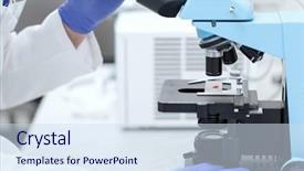  Presentation with science blood - Cool new presentation theme with hiv vaccine - science chemistry biology medicine backdrop and a sky blue colored foreground