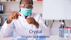  Presentation with hiv vaccine - Audience pleasing presentation consisting of hiv vaccine - young black chemist working backdrop and a sky blue colored foreground